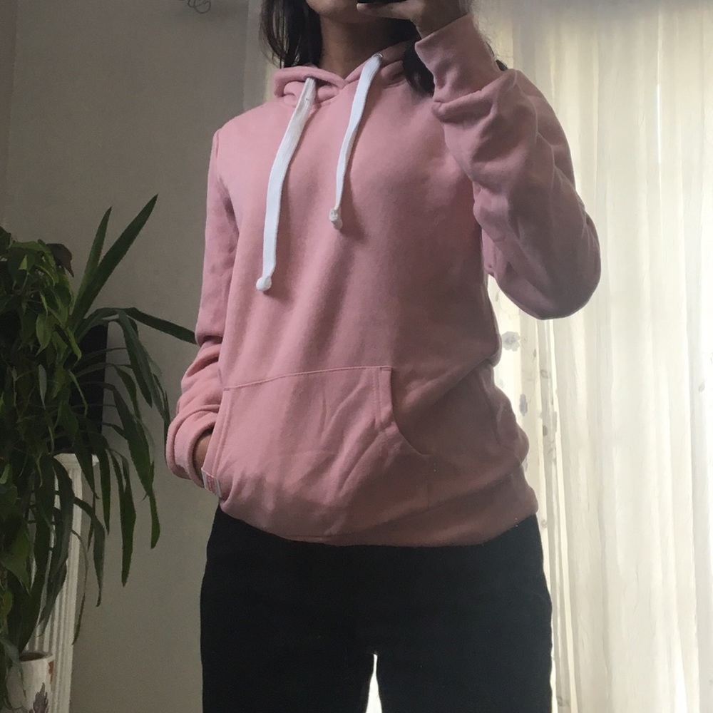 light pastel pink hoodie sweatshirt